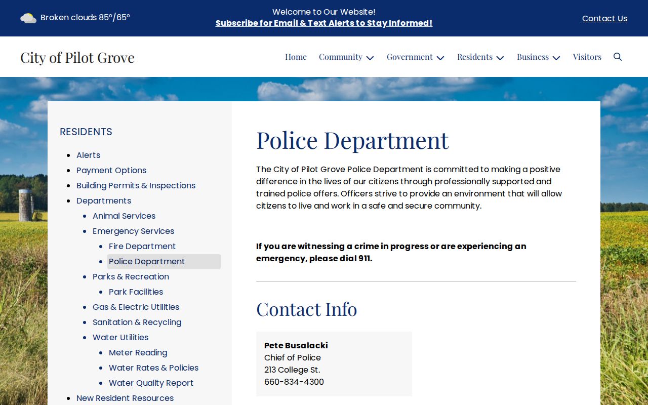 Pilot Grove Police contact